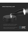 4,5W LED væglampe - 420lm, 4000K, IP20, sort, indendørs dekorationsbelysning