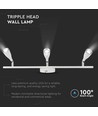 13,5W LED væglampe - Hvid, 1260lm, 3-hovedet design, inkl. lyskilde