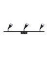 13,5W LED væglampe, 3-hovedet design - 4000K, sort, udendørs, IP65