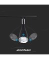 13,5W LED væglampe, 3-hovedet design - 4000K, sort, udendørs, IP65