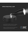 4,5W LED væglampe med afbryder - 420lm, IP20 indendørs, sort, varm hvid, inkl. lyskilde