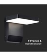 17W LED væglampe - 4000K, sort