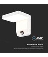 17W hvid kvadratisk væglampe med sensor - 2580lm, IP65, 4000K, PIR sensor