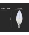 E14 2,9W LED kertepære - Matteret