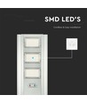 300W LED solcelle gadelampe - 3500lm, 6400K, aluminium, IP65, inkl. solpanel og batteri