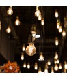 E27 6W dæmpbar LED spiral filamentpære - G125, Amber glas, 1800K, 300° lysspredning