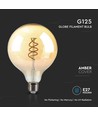 G125 LED pære - 6W, dobbelt spiral, kultråd, amber glas, 1800K, E27