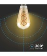 E27 5W dæmpbar LED pære - ST64, kultråd, rav farvet glas, ekstra varm 1800K