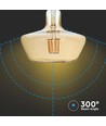 E27 8W LED filament pære - Amber glas, 620lm, 1800K, 300° lysspredning
