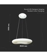 60cm 36W CCT dæmpbar designer pendel - Rund, 3900lm, inkl. fjernbetjening, 3 års garanti