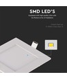 6W Firkantet LED indbygningspanel - 490lm, 6400K, Hul: 11cm, Mål: 12x12cm, inkl. driver