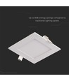 6W Firkantet LED indbygningspanel - 490lm, 6400K, Hul: 11cm, Mål: 12x12cm, inkl. driver