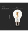 E27 4W LED spiral filament pære - GLS, klar glas, 300lm, varm hvid, erstatter 28W