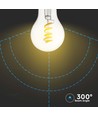 E27 4W LED spiral filament pære - GLS, klar glas, 300lm, varm hvid, erstatter 28W