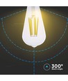 E27 4W LED filament pære - ST64, 840lm, klart glas, 3000K, varm hvid