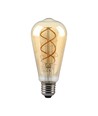 E27 4,8W dæmpbar LED filament pære - ST64, Amber glas, 1800K, Vintage lys