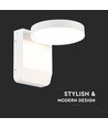 17W rund LED væglampe - IP65, hvid, 2480lm, 4000K, aluminium