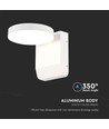 17W rund LED væglampe - IP65, hvid, 2480lm, 4000K, aluminium