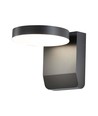 17W Rund LED væglampe - 2480lm, IP65, sort, 4000K, udendørs facadebelysning