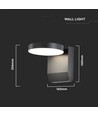 17W Rund LED væglampe - 2480lm, IP65, sort, 4000K, udendørs facadebelysning