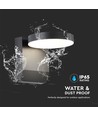17W Rund LED væglampe - 2480lm, IP65, sort, 4000K, udendørs facadebelysning