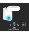 17W Rund LED væglampe med sensor - IP65, 2480lm, hvid, PIR bevægelsessensor, 4000K
