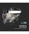 17W LED væglampe med sensor, rund - IP65, 4000K, sort, PIR sensor, udendørs, 2480lm