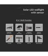 8W LED Solar Sensor Væglampe - 3000K