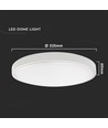 18W LED Dome Lys - Mikrobølge Sensor, 3000K, Rund, Hvid Ramme, IP44.