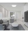 18W kvadratisk LED loftslampe - IP44, 23x23cm, hvid kant, kold hvid, inkl. lyskilde