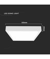 18W kvadratisk LED loftslampe - IP44, 23x23cm, hvid kant, kold hvid, inkl. lyskilde