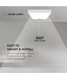 18W kvadratisk LED loftslampe - IP44, 23x23cm, hvid kant, kold hvid, inkl. lyskilde