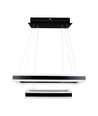 113W LED lysekrone, dæmpbar - 6300lm, 3000K, sort, Ø60/40cm, 360 grader, Triac dæmpbar