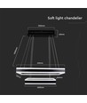 113W LED lysekrone, dæmpbar - 6300lm, 3000K, sort, Ø60/40cm, 360 grader, Triac dæmpbar