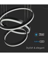 86W Soft Light Chandelier LED pendel - Sort, 3000K, dæmpbar, 360 grader lys, 3 års garanti