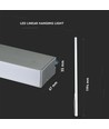 120cm 40W LED lysskinne med Samsung chip - Silver, 4000K, 120°, inkl. wireophæng