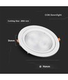 V-TAC LED Downlight 10W - Samsung chip, 6400K