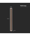 Væglampe aflang Corten, LED 17W - 4000K, IP65, bruges inde og ude.