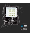 100W LED solar projektør med solcelle - IP65, sort, inkl. fjernbetjening, udendørs, aluminium