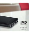 10000mAh Powerbank, 22.5W - Sort, 2x USB-C, Li-Pol, Fast Charger