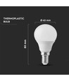 E14 6,5W LED kronepære - P45, Samsung LED chip, 4000K, 5 års garanti
