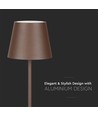4W LED gulvlampe, genopladelig - IP54, Corten, touch dæmpbar, justerbar højde 50-130cm, USB-opladning