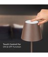 4W LED gulvlampe, genopladelig - IP54, Corten, touch dæmpbar, justerbar højde 50-130cm, USB-opladning