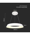 48W LED designer pendel, dæmpbar - Ø48,5cm, 360 grader, hvid, rund, inkl. lyskilde