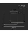 24W LED Hængelampe - Designer, 4000K, Sort