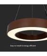 60cm 50W rund LED pendel - 125lm/W, Corten, Triac dæmpbar, 4000K, IP20