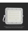 6W LED solcelle projektør - IP65, 4000K, hvid, inkl. solpanel og fjernbetjening