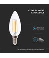 E14 5,5W LED filament kertepære - Dæmpbar, klar, varm hvid, 110lm/W