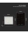 VT LED Solar Projektør 40W - 6400K, 5000 mAh Batteri, 3m Kabel, Smart IR Fjernbetjening, Hurtig Opladning