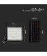 VT LED Solar Projektør 80W - 6400K, 6000 mAh batteri, 3m kabel, smart IR fjernbetjening, hurtig opladning.